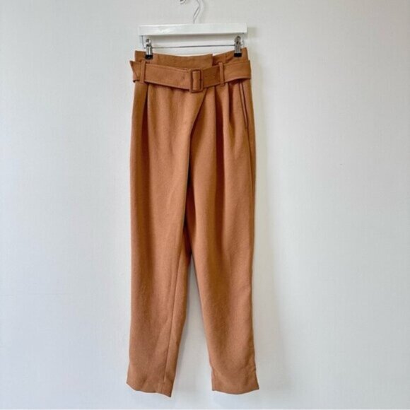 ARITIZIA Wilfred Messaux Crossover Pant Trousers in Camel Women's Size XS Flowy - Picture 6 of 16